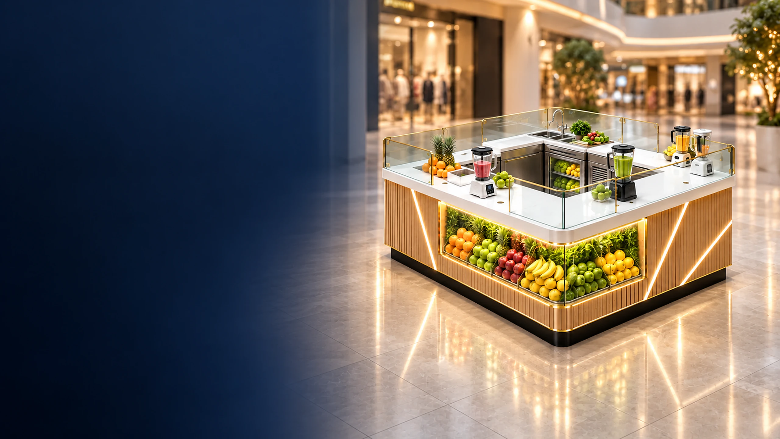 Juice Kiosk custom design and manufacturing reference
