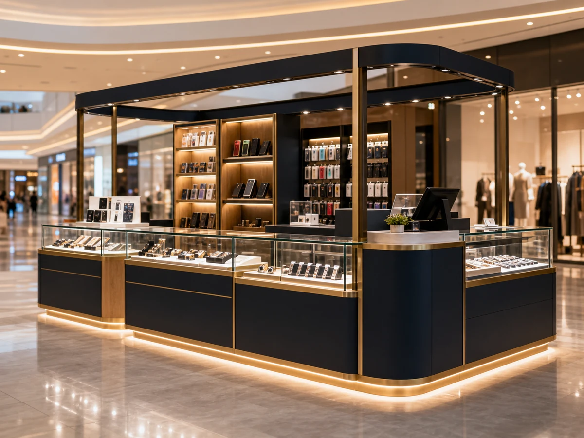 Custom wood retail kiosk