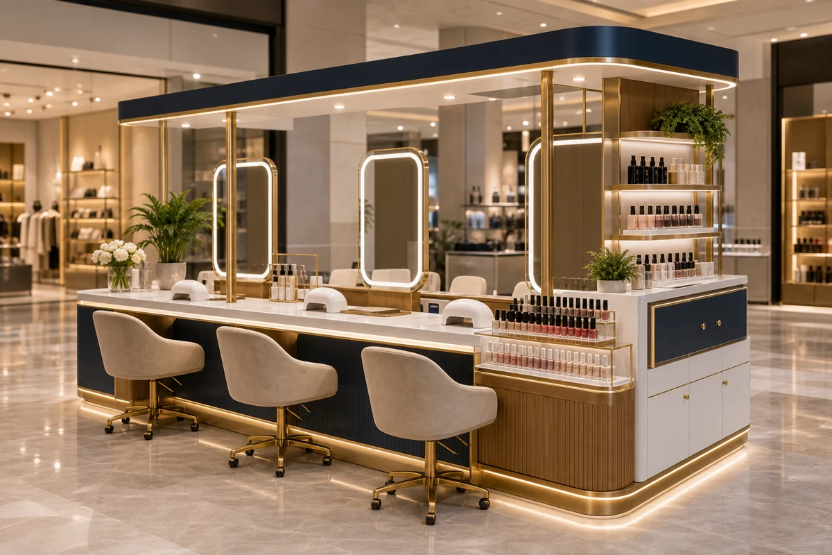 Premium Barber Kiosk custom kiosk display by Benson Fixtures