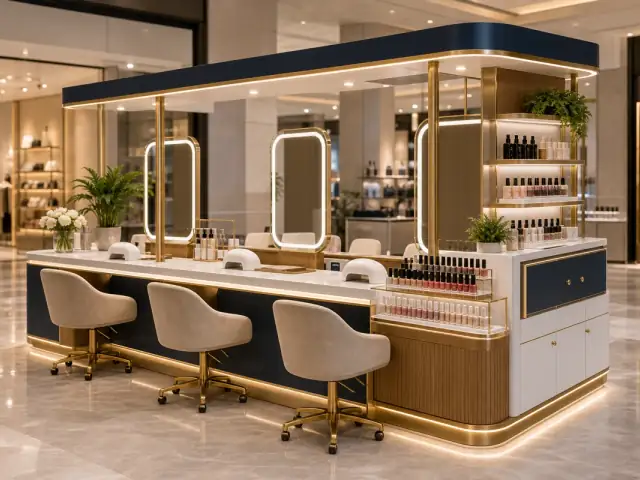 Modern Eyebrow Threading Kiosk by Benson Fixtures